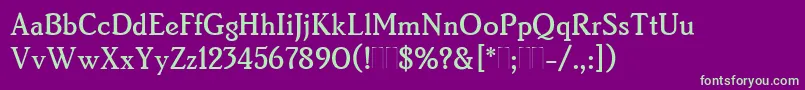 BrightonMediumPlain Font – Green Fonts on Purple Background