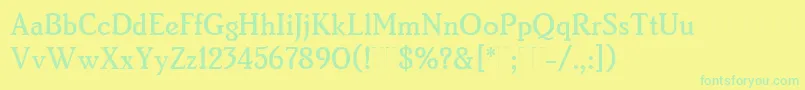 Czcionka BrightonMediumPlain – zielone czcionki na żółtym tle