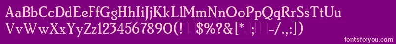 フォントBrightonMediumPlain – 紫の背景にピンクのフォント