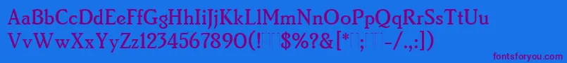 BrightonMediumPlain Font – Purple Fonts on Blue Background