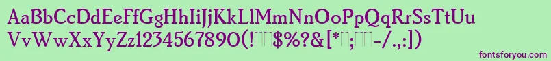 BrightonMediumPlain Font – Purple Fonts on Green Background