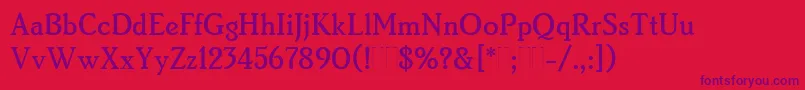 BrightonMediumPlain Font – Purple Fonts on Red Background