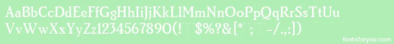 Fonte BrightonMediumPlain – fontes brancas em um fundo verde