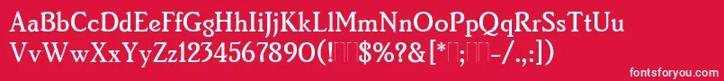 BrightonMediumPlain Font – White Fonts on Red Background