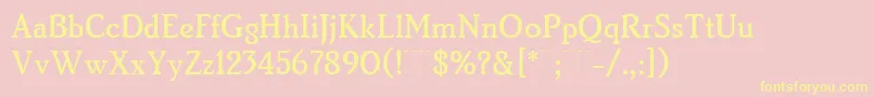 BrightonMediumPlain Font – Yellow Fonts on Pink Background