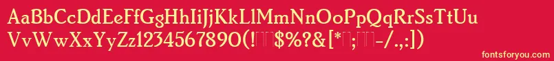 BrightonMediumPlain Font – Yellow Fonts on Red Background