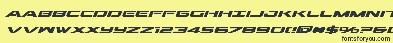 Outridersemicondboldital Font – Black Fonts on Yellow Background