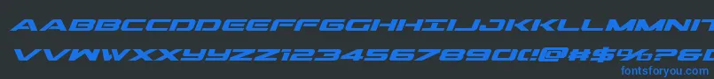 Outridersemicondboldital Font – Blue Fonts on Black Background