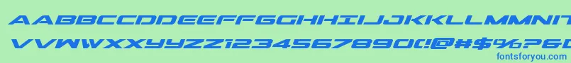 Outridersemicondboldital Font – Blue Fonts on Green Background