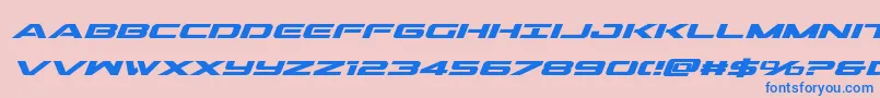 Outridersemicondboldital Font – Blue Fonts on Pink Background