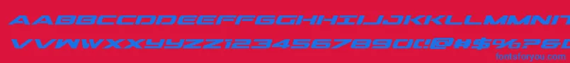 Outridersemicondboldital Font – Blue Fonts on Red Background