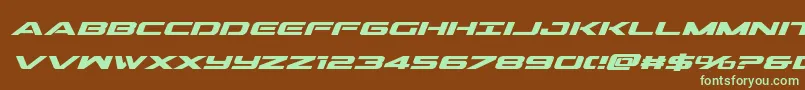 Outridersemicondboldital Font – Green Fonts on Brown Background