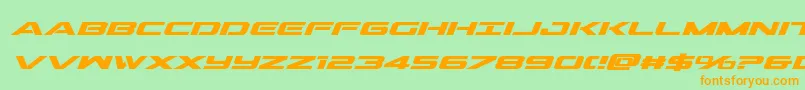 Outridersemicondboldital Font – Orange Fonts on Green Background