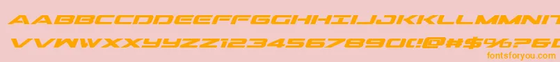Outridersemicondboldital Font – Orange Fonts on Pink Background