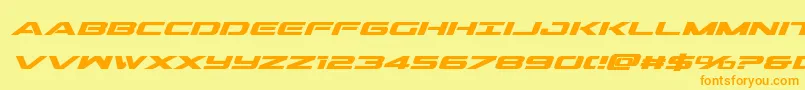 Outridersemicondboldital Font – Orange Fonts on Yellow Background