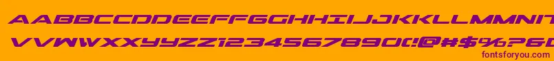 Outridersemicondboldital Font – Purple Fonts on Orange Background