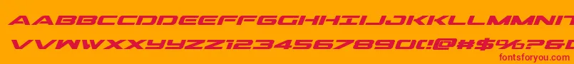 Outridersemicondboldital Font – Red Fonts on Orange Background