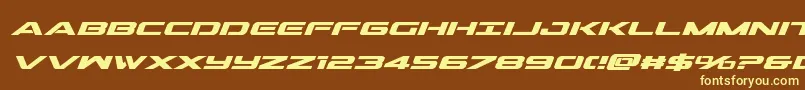 Outridersemicondboldital Font – Yellow Fonts on Brown Background