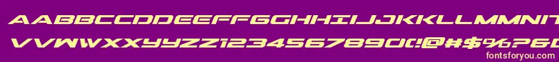 Outridersemicondboldital Font – Yellow Fonts on Purple Background