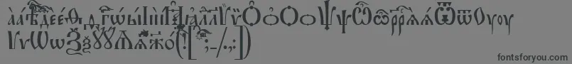 フォントIrmologionUcs – 黒い文字の灰色の背景