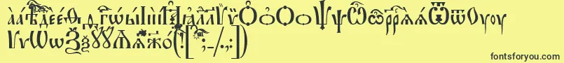 IrmologionUcs Font – Black Fonts on Yellow Background