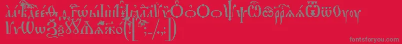 IrmologionUcs Font – Gray Fonts on Red Background
