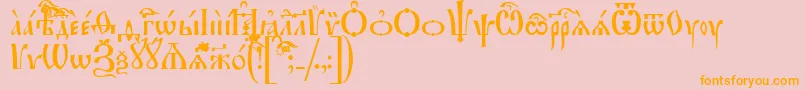 IrmologionUcs Font – Orange Fonts on Pink Background