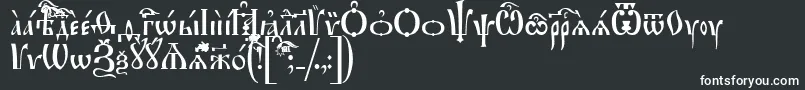 フォントIrmologionUcs – 黒い背景に白い文字