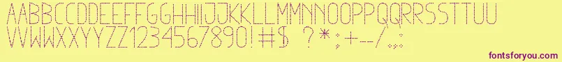 DowtedRemixTfb Font – Purple Fonts on Yellow Background