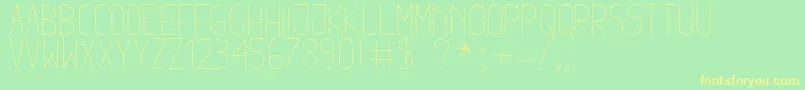 DowtedRemixTfb Font – Yellow Fonts on Green Background