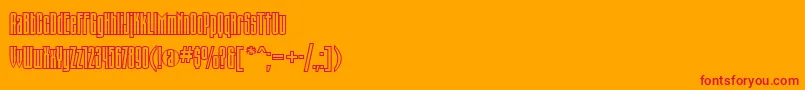 Tauernctt-Schriftart – Rote Schriften auf orangefarbenem Hintergrund