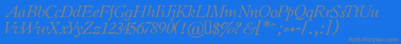 OldstyleItalicHplhs-Schriftart – Graue Schriften auf blauem Hintergrund