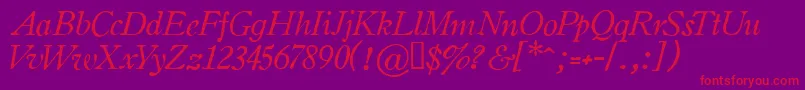 OldstyleItalicHplhs Font – Red Fonts on Purple Background