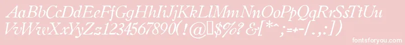 フォントOldstyleItalicHplhs – ピンクの背景に白い文字