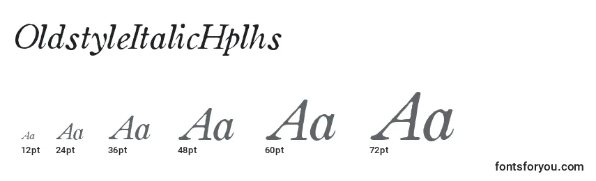 Размеры шрифта OldstyleItalicHplhs