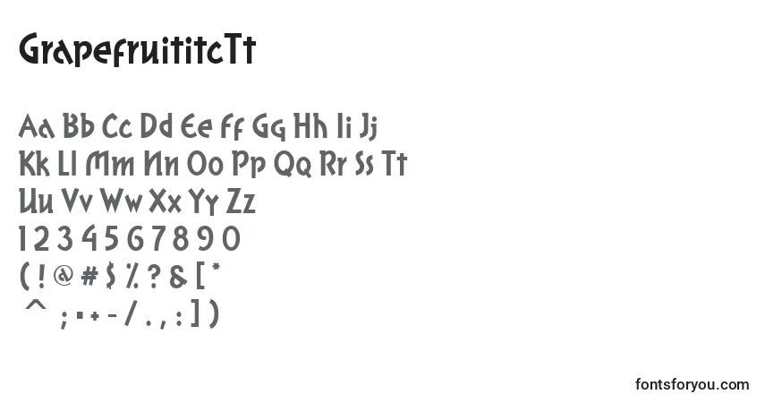 Fuente GrapefruititcTt - alfabeto, números, caracteres especiales