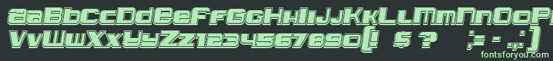 Leprosy3DfilledItalic-Schriftart – Grüne Schriften auf schwarzem Hintergrund