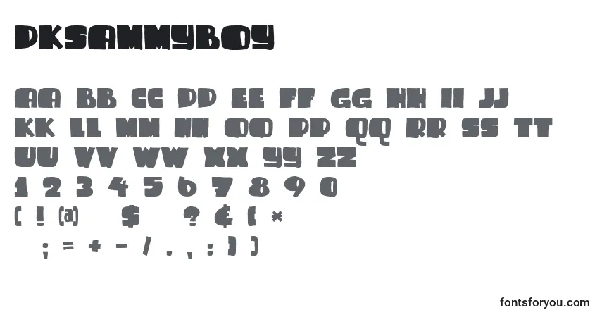 A fonte DkSammyBoy – alfabeto, números, caracteres especiais