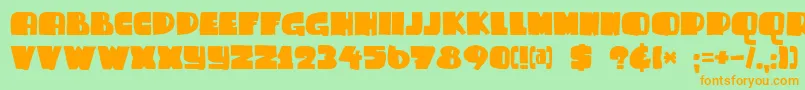 Fonte DkSammyBoy – fontes laranjas em um fundo verde