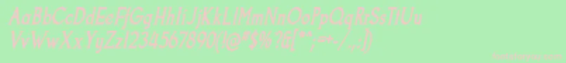 GoodfishBdIt Font – Pink Fonts on Green Background