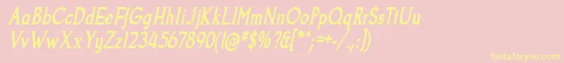 GoodfishBdIt Font – Yellow Fonts on Pink Background