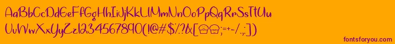 Шрифт LetsBakeMuffinsTtf – фиолетовые шрифты на оранжевом фоне