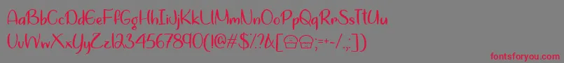 LetsBakeMuffinsTtf Font – Red Fonts on Gray Background