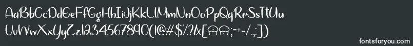 LetsBakeMuffinsTtf Font – White Fonts on Black Background