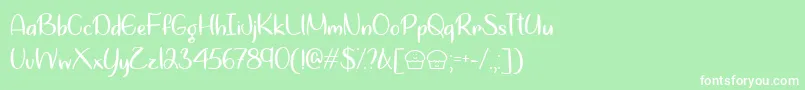 LetsBakeMuffinsTtf Font – White Fonts on Green Background