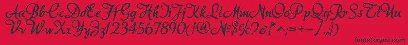 Akadora Font – Black Fonts on Red Background