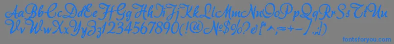Akadora Font – Blue Fonts on Gray Background