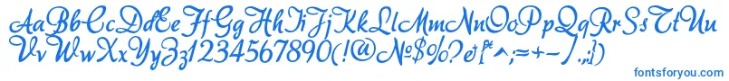 Weitere Informationen zur Akadora-Schriftart Akadora-Schriftart – Blaue Schriften auf weißem Hintergrund