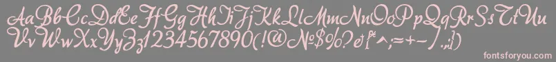 Akadora-Schriftart – Rosa Schriften auf grauem Hintergrund