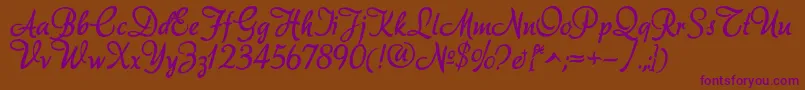 Akadora Font – Purple Fonts on Brown Background